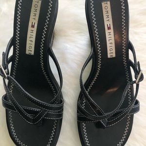 Tommy Hilfiger Black Sandal Wedge Size 6
